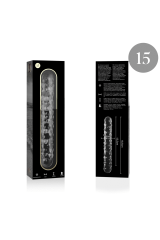 NEBULA SERIES BY IBIZA - MODELLO 15 DILDO IN VETRO BOROSILICATO TRASPARENTE 18.5 CM -O- 3 CM