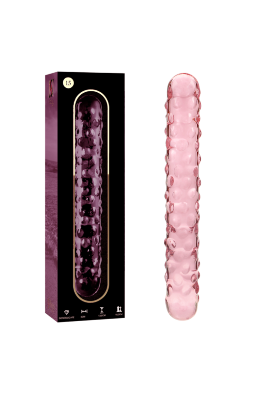 NEBULA SERIES BY IBIZA - MODELLO 15 DILDO IN VETRO BOROSILICATO ROSA 18.5 CM -O- 3 CM
