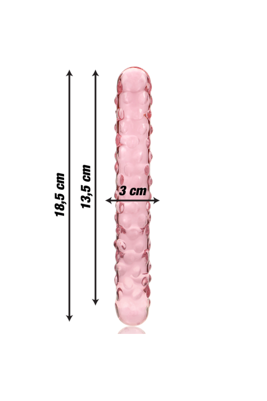 NEBULA SERIES BY IBIZA - MODELLO 15 DILDO IN VETRO BOROSILICATO ROSA 18.5 CM -O- 3 CM
