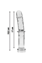 NEBULA SERIES BY IBIZA - MODELLO 16 DILDO IN VETRO BOROSILICATO TRASPARENTE 18.5 CM -O- 3 CM