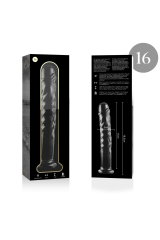 NEBULA SERIES BY IBIZA - MODELLO 16 DILDO IN VETRO BOROSILICATO TRASPARENTE 18.5 CM -O- 3 CM