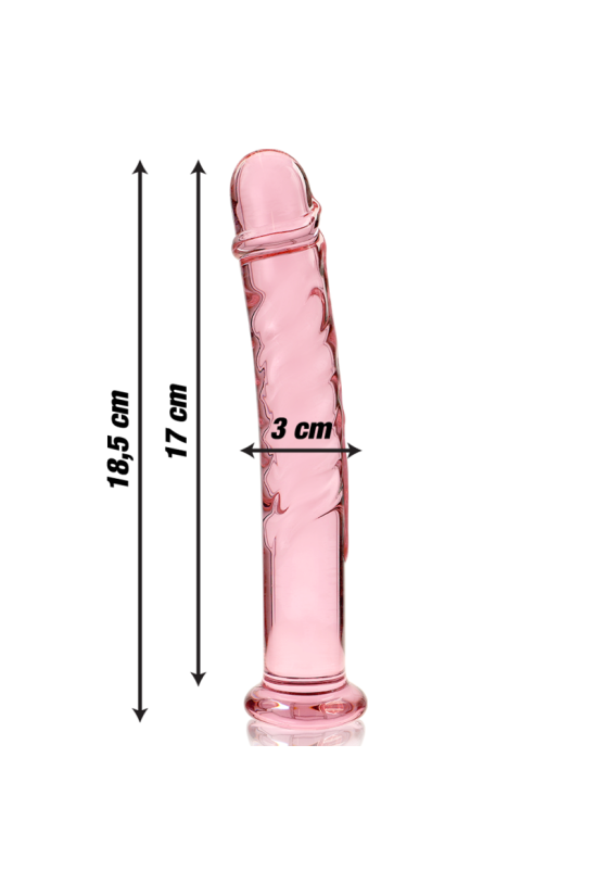 NEBULA SERIES BY IBIZA - MODELLO 16 DILDO IN VETRO BOROSILICATO ROSA 18.5 CM -O- 3 CM