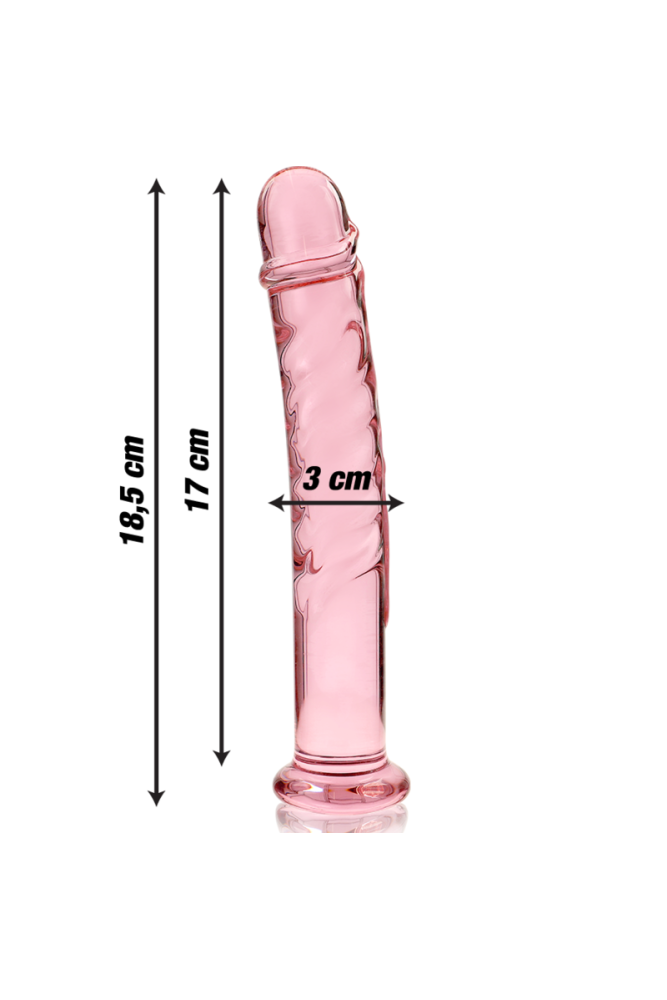 NEBULA SERIES BY IBIZA - MODELLO 16 DILDO IN VETRO BOROSILICATO ROSA 18.5 CM -O- 3 CM