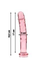 NEBULA SERIES BY IBIZA - MODELLO 16 DILDO IN VETRO BOROSILICATO ROSA 18.5 CM -O- 3 CM