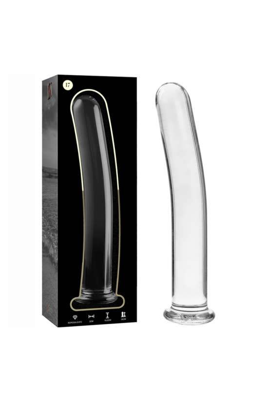 NEBULA SERIES BY IBIZA - MODELLO 17 DILDO IN VETRO BOROSILICATO TRASPARENTE 18.5 CM -O- 3 CM