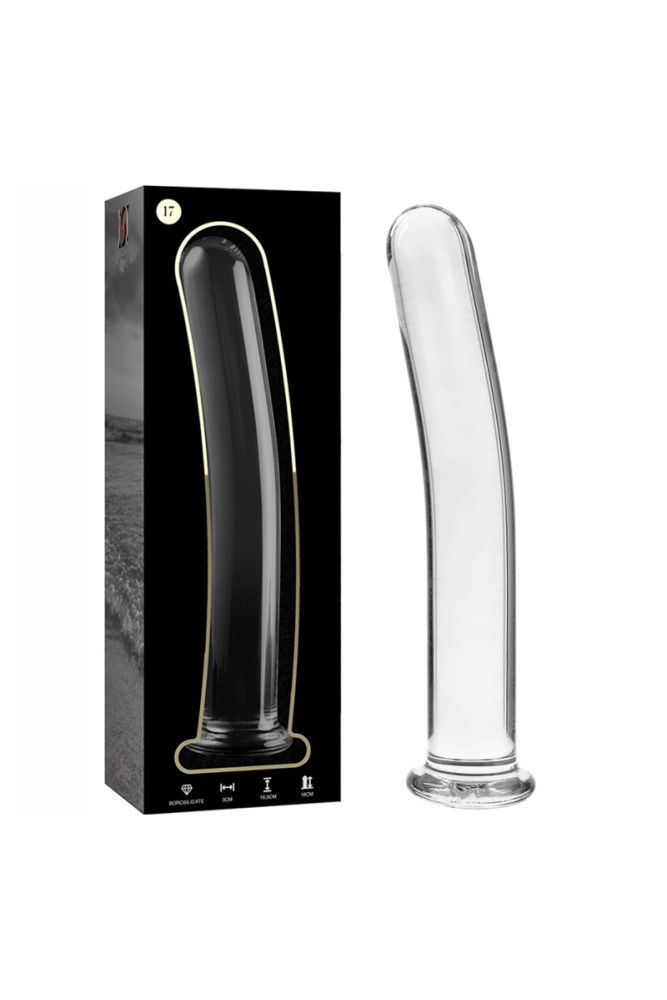 NEBULA SERIES BY IBIZA - MODELLO 17 DILDO IN VETRO BOROSILICATO TRASPARENTE 18.5 CM -O- 3 CM