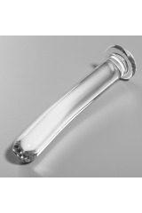 NEBULA SERIES BY IBIZA - MODELLO 17 DILDO IN VETRO BOROSILICATO TRASPARENTE 18.5 CM -O- 3 CM