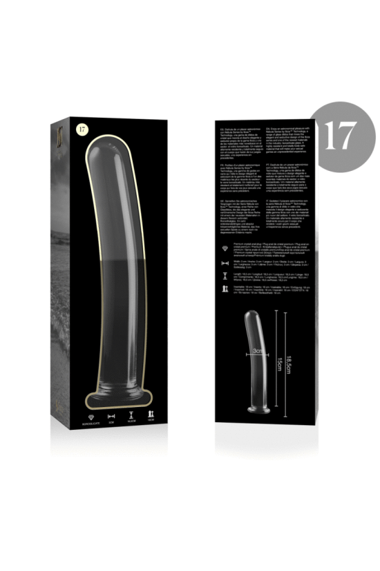 NEBULA SERIES BY IBIZA - MODELLO 17 DILDO IN VETRO BOROSILICATO TRASPARENTE 18.5 CM -O- 3 CM