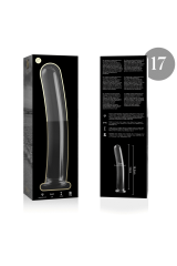 NEBULA SERIES BY IBIZA - MODELLO 17 DILDO IN VETRO BOROSILICATO TRASPARENTE 18.5 CM -O- 3 CM