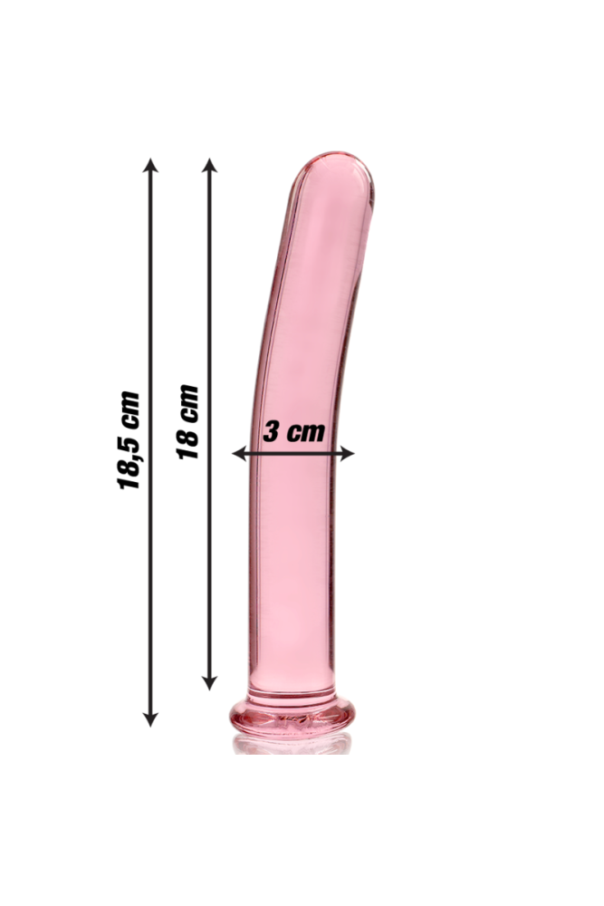 NEBULA SERIES BY IBIZA - MODELLO 17 DILDO IN VETRO BOROSILICATO ROSA 18.5 CM -O- 3 CM