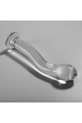 NEBULA SERIES BY IBIZA - MODELLO 18 DILDO IN VETRO BOROSILICATO TRASPARENTE 18.5 CM -O- 3.5 CM