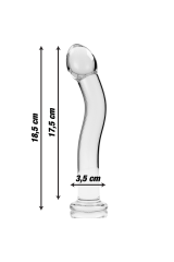 NEBULA SERIES BY IBIZA - MODELLO 18 DILDO IN VETRO BOROSILICATO TRASPARENTE 18.5 CM -O- 3.5 CM
