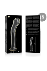 NEBULA SERIES BY IBIZA - MODELLO 18 DILDO IN VETRO BOROSILICATO TRASPARENTE 18.5 CM -O- 3.5 CM