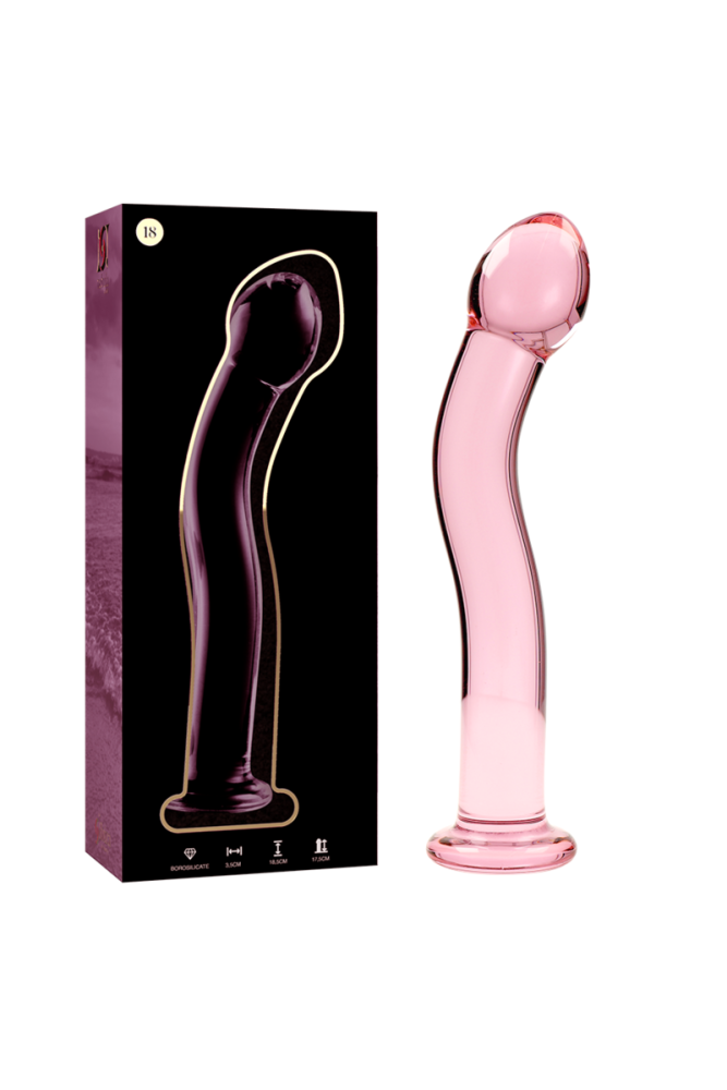 NEBULA SERIES BY IBIZA - MODELLO 18 DILDO IN VETRO BOROSILICATO ROSA 18.5 CM -O- 3.5 CM