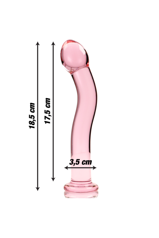 NEBULA SERIES BY IBIZA - MODELLO 18 DILDO IN VETRO BOROSILICATO ROSA 18.5 CM -O- 3.5 CM