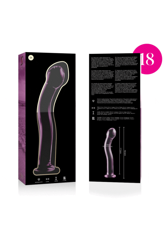 NEBULA SERIES BY IBIZA - MODELLO 18 DILDO IN VETRO BOROSILICATO ROSA 18.5 CM -O- 3.5 CM