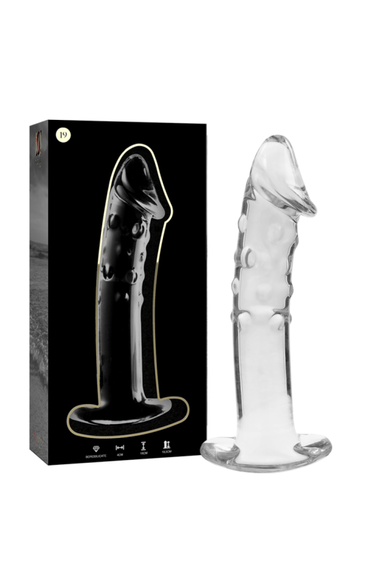 NEBULA SERIES BY IBIZA - MODELLO 19 DILDO IN VETRO BOROSILICATO TRASPARENTE 18.5 CM -O- 4 CM