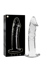 NEBULA SERIES BY IBIZA - MODELLO 19 DILDO IN VETRO BOROSILICATO TRASPARENTE 18.5 CM -O- 4 CM