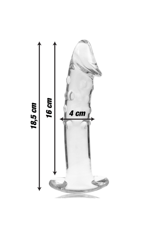 NEBULA SERIES BY IBIZA - MODELLO 19 DILDO IN VETRO BOROSILICATO TRASPARENTE 18.5 CM -O- 4 CM