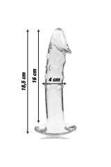 NEBULA SERIES BY IBIZA - MODELLO 19 DILDO IN VETRO BOROSILICATO TRASPARENTE 18.5 CM -O- 4 CM