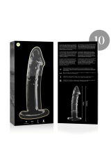 NEBULA SERIES BY IBIZA - MODELLO 19 DILDO IN VETRO BOROSILICATO TRASPARENTE 18.5 CM -O- 4 CM