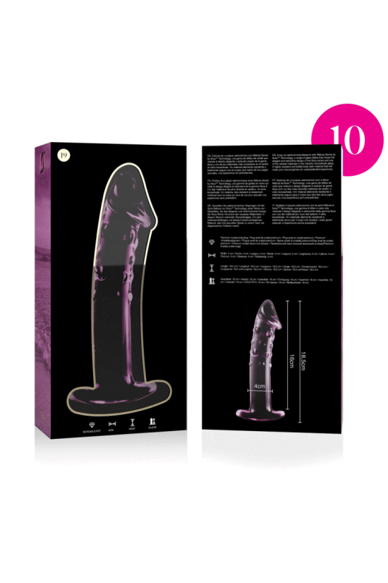 NEBULA SERIES BY IBIZA - MODELLO 19 DILDO IN VETRO BOROSILICATO ROSA 18.5 CM -O- 4 CM