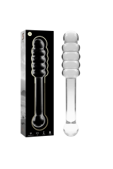 NEBULA SERIES BY IBIZA - MODELLO 20 DILDO IN VETRO BOROSILICATO TRASPARENTE 20.5 CM -O- 3 CM