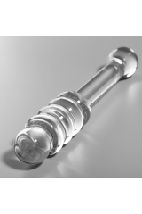 NEBULA SERIES BY IBIZA - MODELLO 20 DILDO IN VETRO BOROSILICATO TRASPARENTE 20.5 CM -O- 3 CM