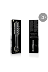 NEBULA SERIES BY IBIZA - MODELLO 20 DILDO IN VETRO BOROSILICATO TRASPARENTE 20.5 CM -O- 3 CM