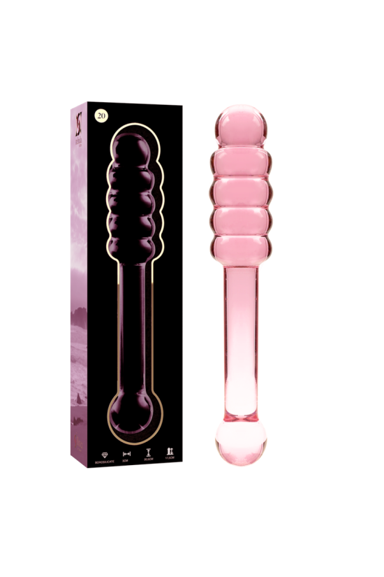 NEBULA SERIES BY IBIZA - MODELLO 20 DILDO IN VETRO BOROSILICATO ROSA 20.5 CM -O- 3 CM