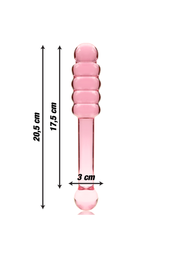 NEBULA SERIES BY IBIZA - MODELLO 20 DILDO IN VETRO BOROSILICATO ROSA 20.5 CM -O- 3 CM