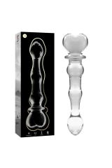 NEBULA SERIES BY IBIZA - MODELLO 21 DILDO IN VETRO BOROSILICATO TRASPARENTE 20.5 CM -O- 3.5 CM