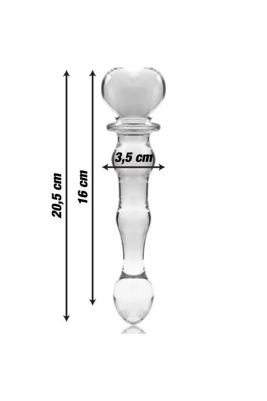 NEBULA SERIES BY IBIZA - MODELLO 21 DILDO IN VETRO BOROSILICATO TRASPARENTE 20.5 CM -O- 3.5 CM