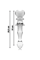 NEBULA SERIES BY IBIZA - MODELLO 21 DILDO IN VETRO BOROSILICATO TRASPARENTE 20.5 CM -O- 3.5 CM