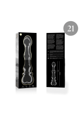 NEBULA SERIES BY IBIZA - MODELLO 21 DILDO IN VETRO BOROSILICATO TRASPARENTE 20.5 CM -O- 3.5 CM