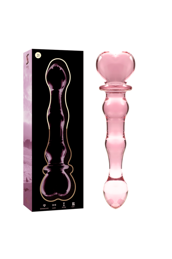 NEBULA SERIES BY IBIZA - MODELLO 21 DILDO IN VETRO BOROSILICATO ROSA 20.5 CM -O- 3.5 CM