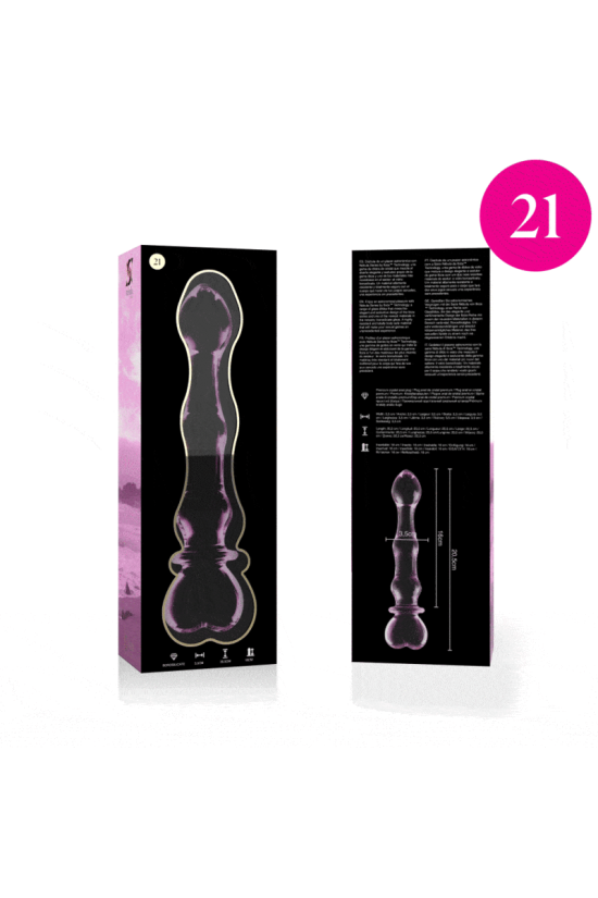 NEBULA SERIES BY IBIZA - MODELLO 21 DILDO IN VETRO BOROSILICATO ROSA 20.5 CM -O- 3.5 CM