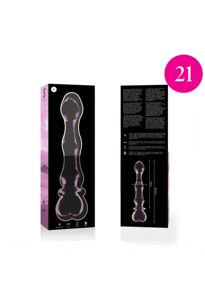 NEBULA SERIES BY IBIZA - MODELLO 21 DILDO IN VETRO BOROSILICATO ROSA 20.5 CM -O- 3.5 CM