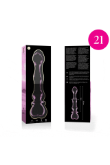 NEBULA SERIES BY IBIZA - MODELLO 21 DILDO IN VETRO BOROSILICATO ROSA 20.5 CM -O- 3.5 CM