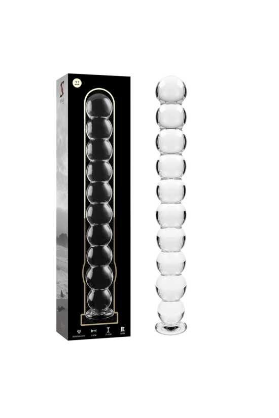 NEBULA SERIES BY IBIZA - MODELLO 22 DILDO IN VETRO BOROSILICATO TRASPARENTE 21.5 CM -O- 2.5 CM