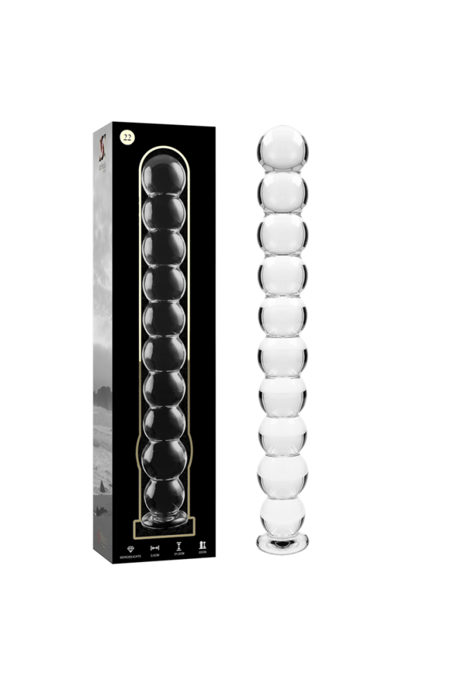 NEBULA SERIES BY IBIZA - MODELLO 22 DILDO IN VETRO BOROSILICATO TRASPARENTE 21.5 CM -O- 2.5 CM