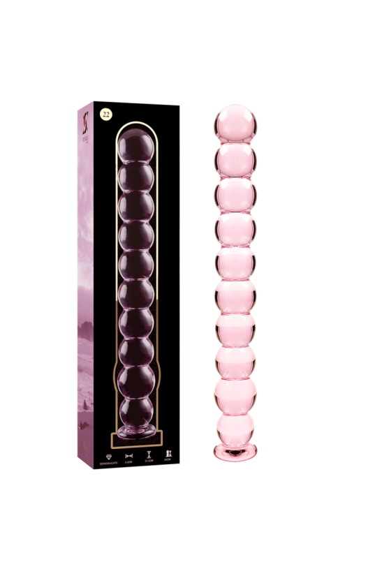NEBULA SERIES BY IBIZA - MODELLO 22 DILDO IN VETRO BOROSILICATO ROSA 21.5 CM -O- 2.5 CM