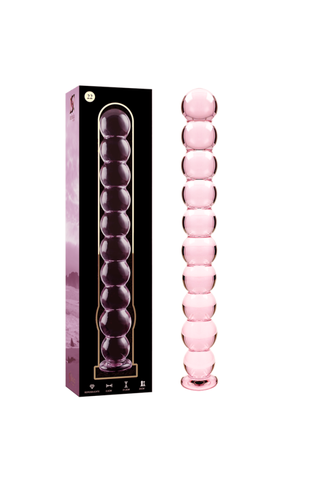NEBULA SERIES BY IBIZA - MODELLO 22 DILDO IN VETRO BOROSILICATO ROSA 21.5 CM -O- 2.5 CM