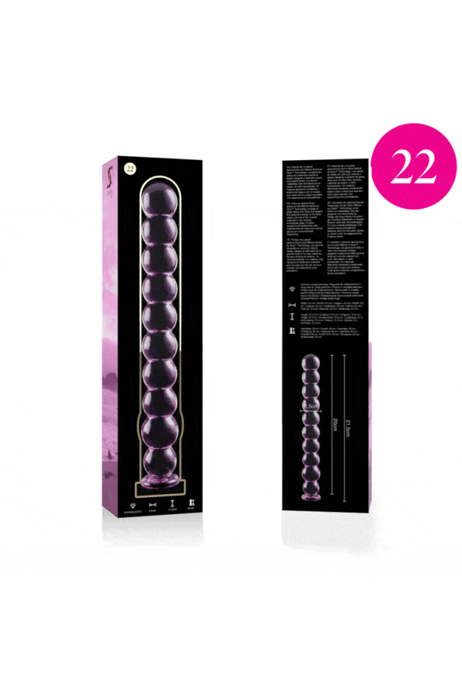 NEBULA SERIES BY IBIZA - MODELLO 22 DILDO IN VETRO BOROSILICATO ROSA 21.5 CM -O- 2.5 CM