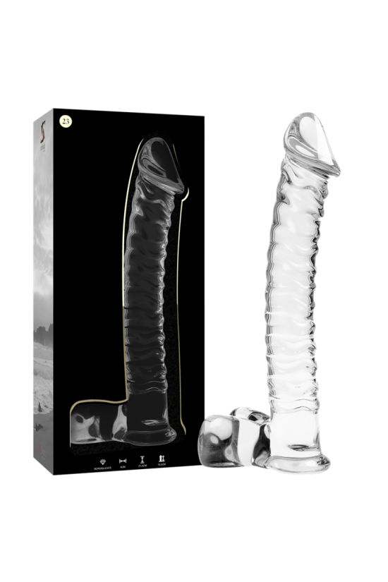 NEBULA SERIES BY IBIZA - MODELLO 23 DILDO IN VETRO BOROSILICATO TRASPARENTE 21.5 CM -O- 4 CM