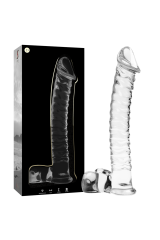 NEBULA SERIES BY IBIZA - MODELLO 23 DILDO IN VETRO BOROSILICATO TRASPARENTE 21.5 CM -O- 4 CM