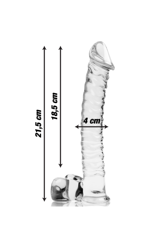 NEBULA SERIES BY IBIZA - MODELLO 23 DILDO IN VETRO BOROSILICATO TRASPARENTE 21.5 CM -O- 4 CM