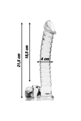 NEBULA SERIES BY IBIZA - MODELLO 23 DILDO IN VETRO BOROSILICATO TRASPARENTE 21.5 CM -O- 4 CM