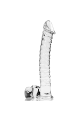 NEBULA SERIES BY IBIZA - MODELLO 23 DILDO IN VETRO BOROSILICATO TRASPARENTE 21.5 CM -O- 4 CM