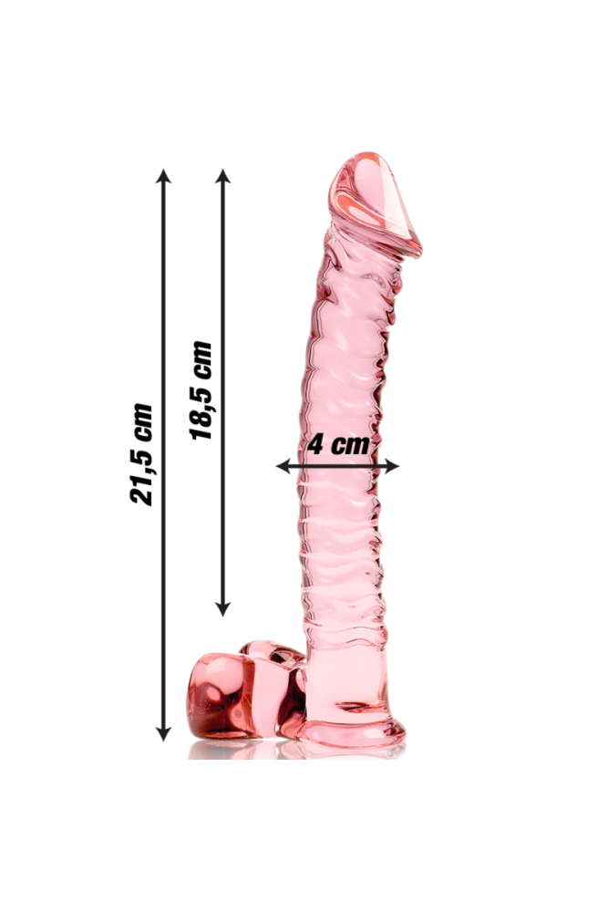 NEBULA SERIES BY IBIZA - MODELLO 23 DILDO IN VETRO BOROSILICATO ROSA 21.5 CM -O- 4 CM